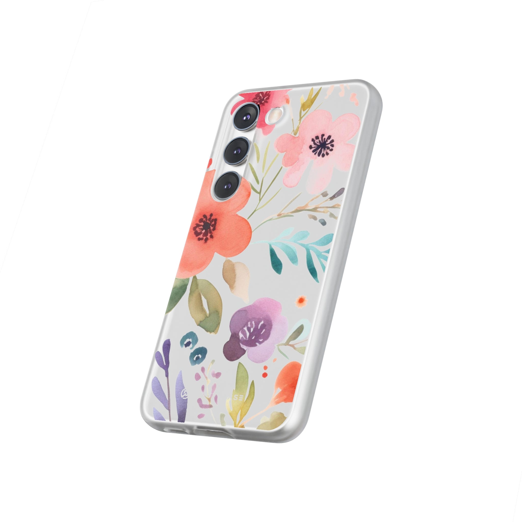 Motif de fleurs bleu rose Slim