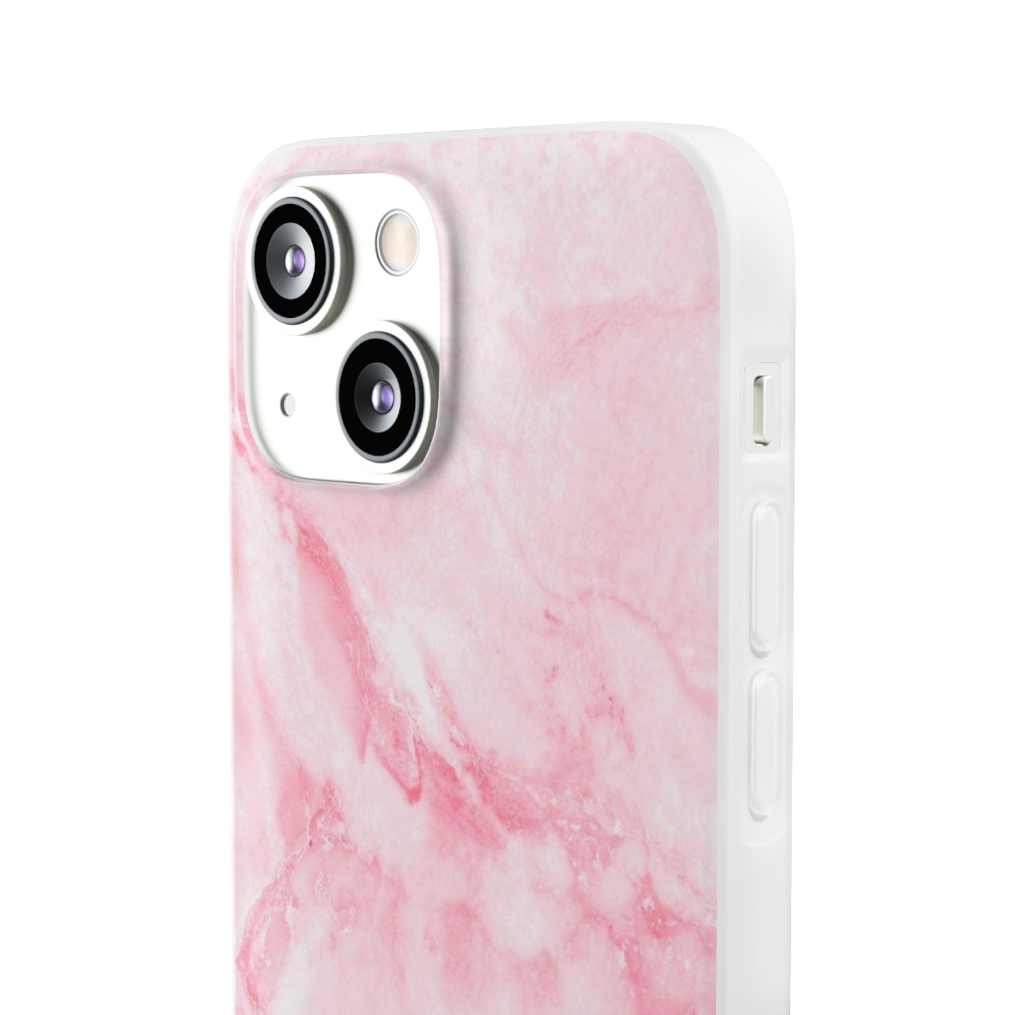 White Pink Marble Slim - PrettyKase