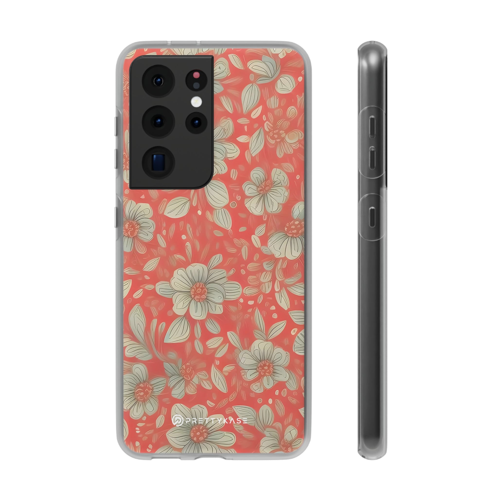 Red Orange Floral Slim