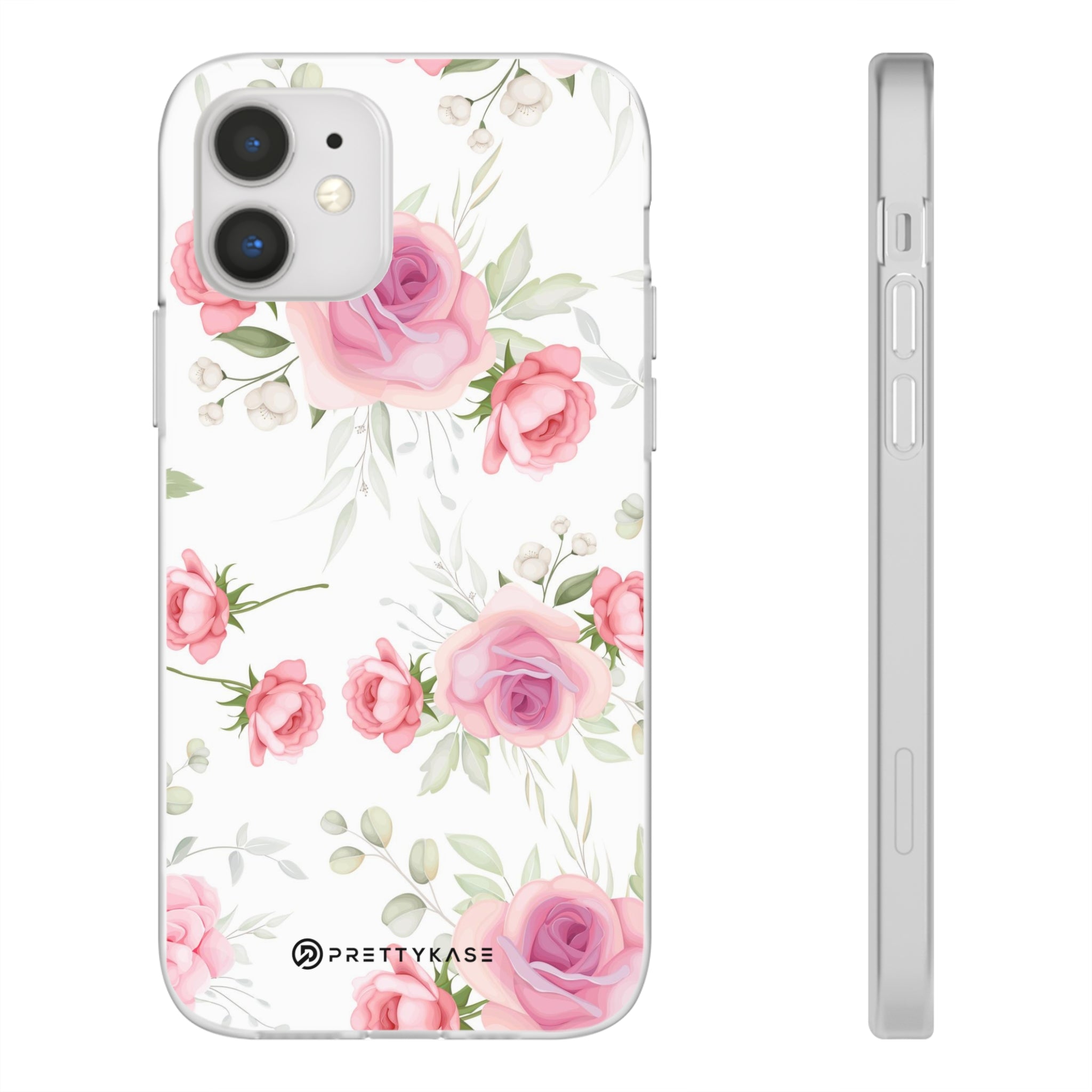 Slim floral blanc et rose