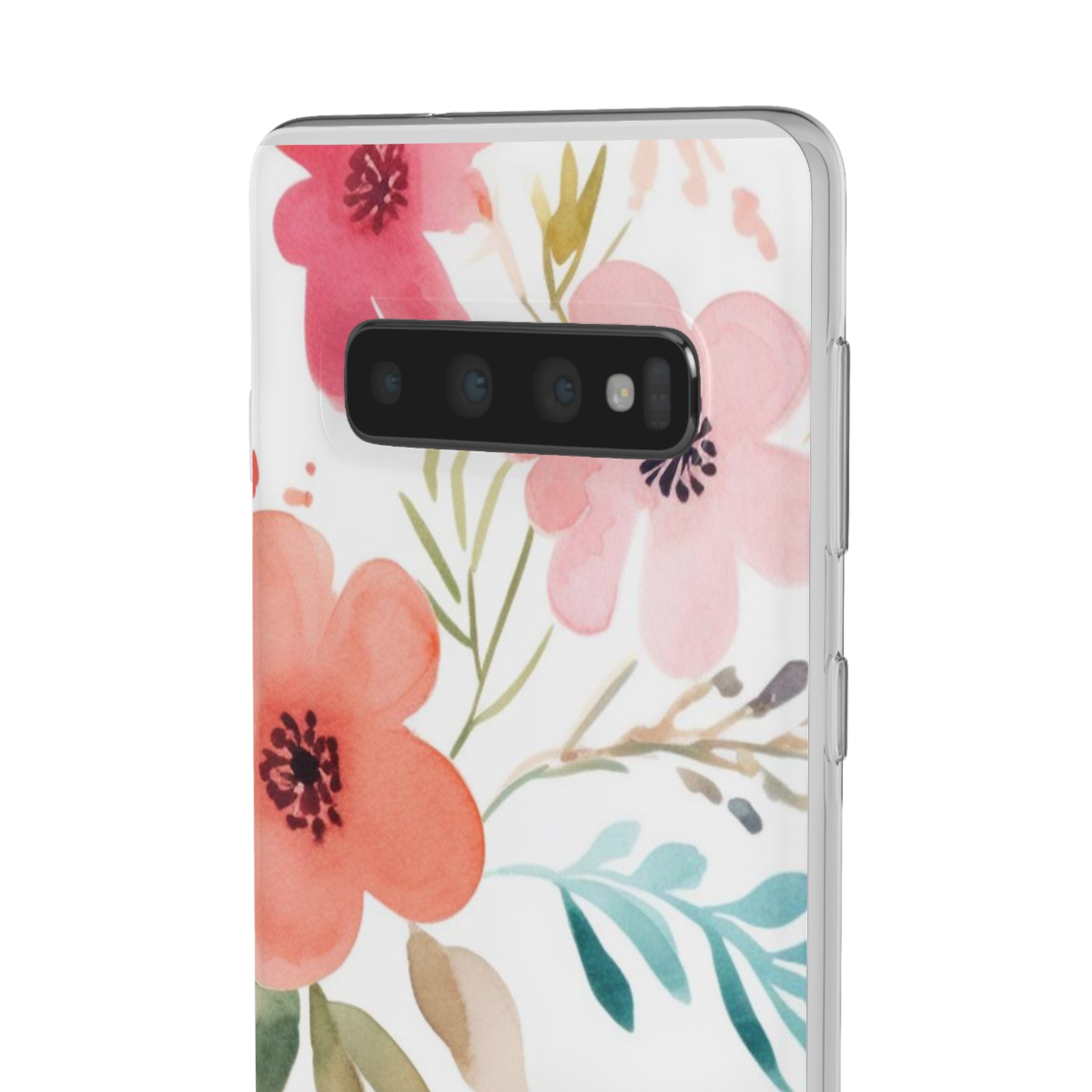 Motif de fleurs bleu rose Slim