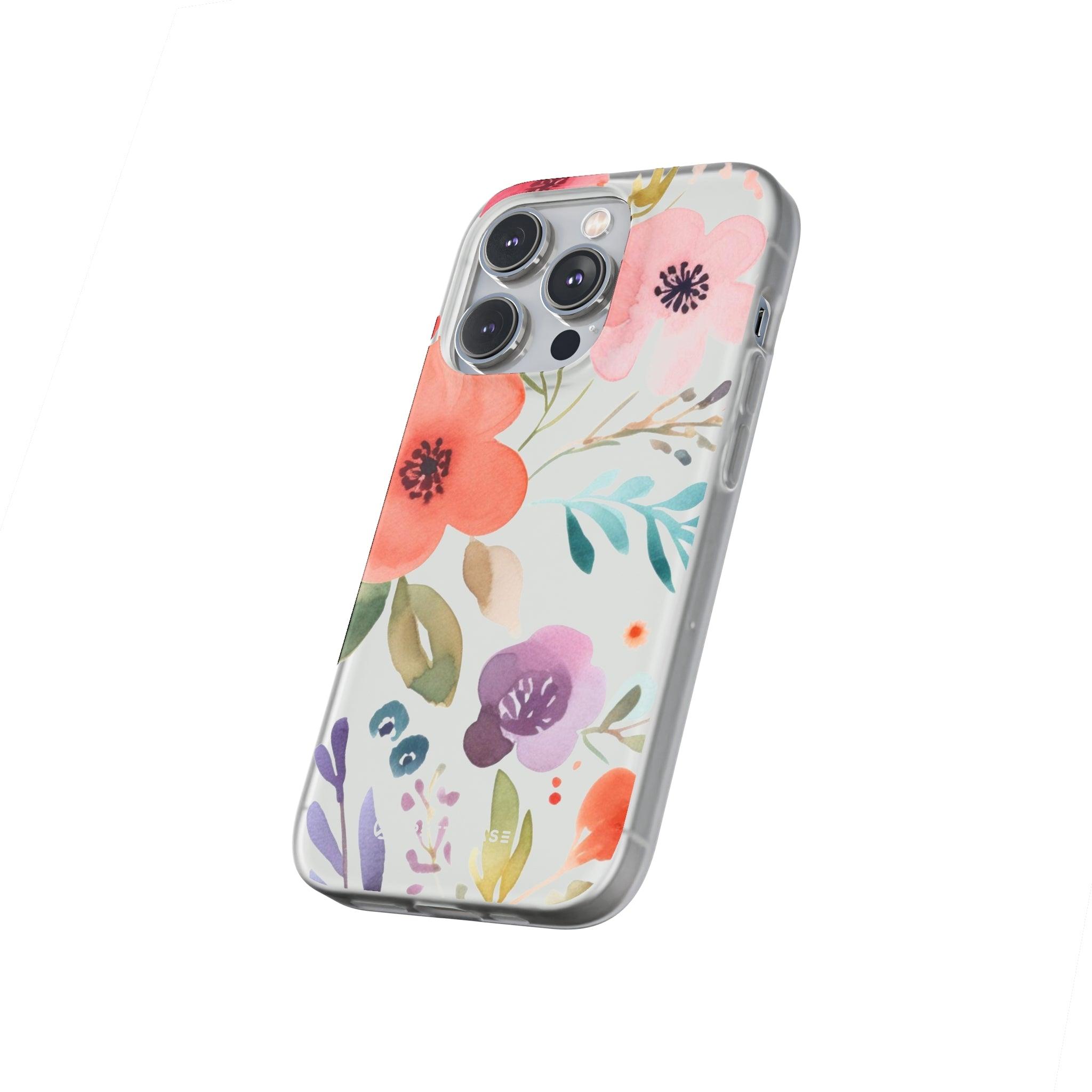 Pink Blue Flower Pattern Slim - PrettyKase