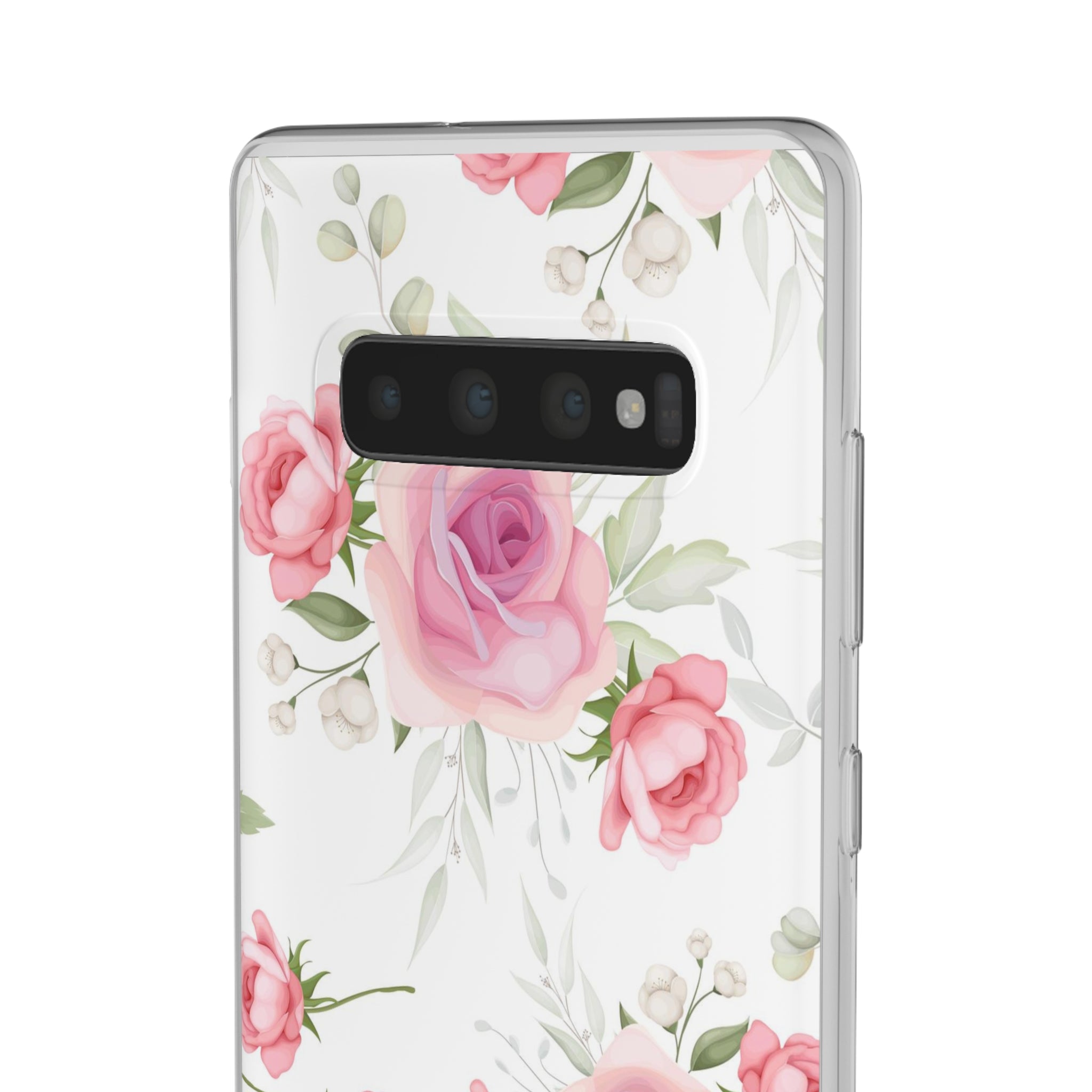 Slim floral blanc et rose