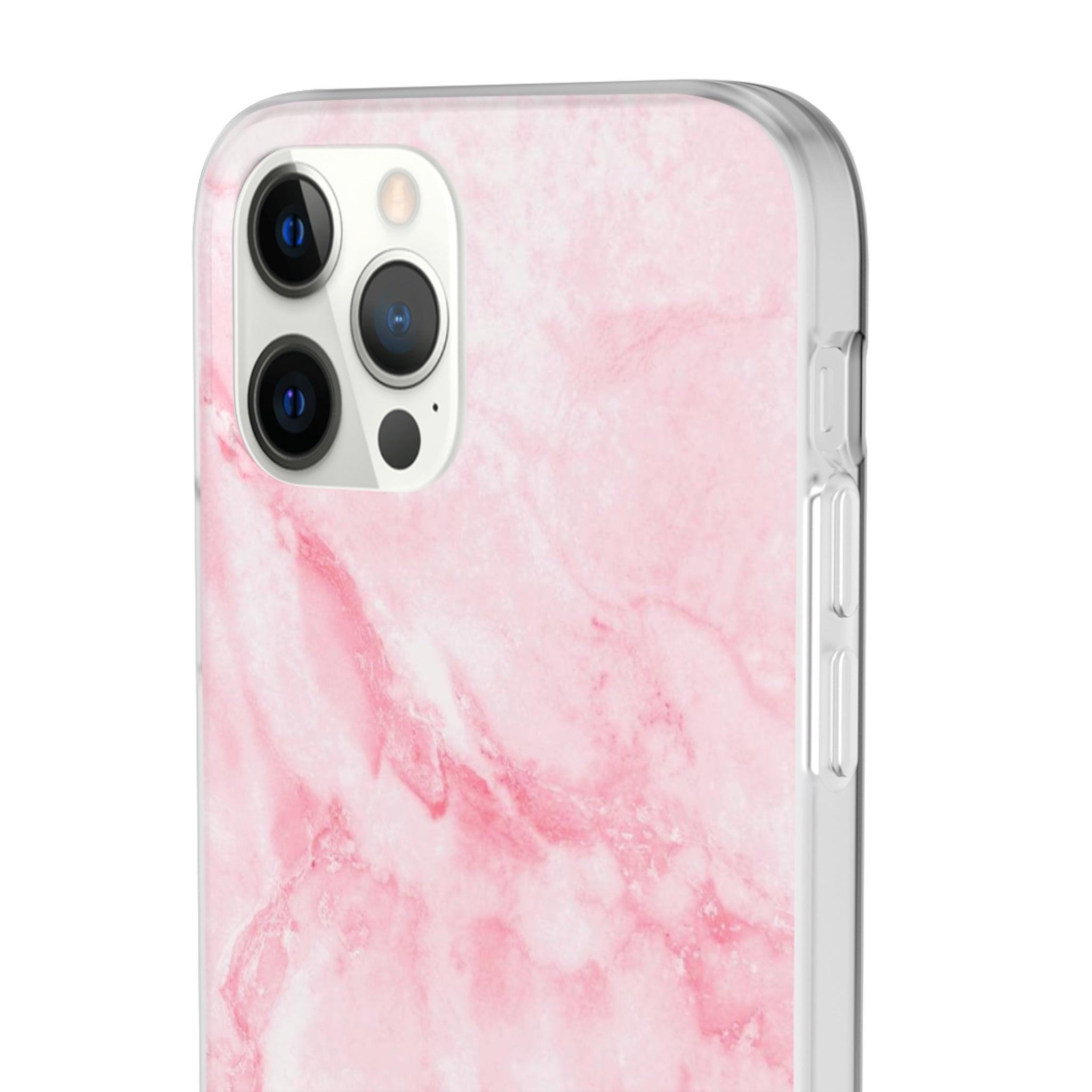 White Pink Marble Slim - PrettyKase