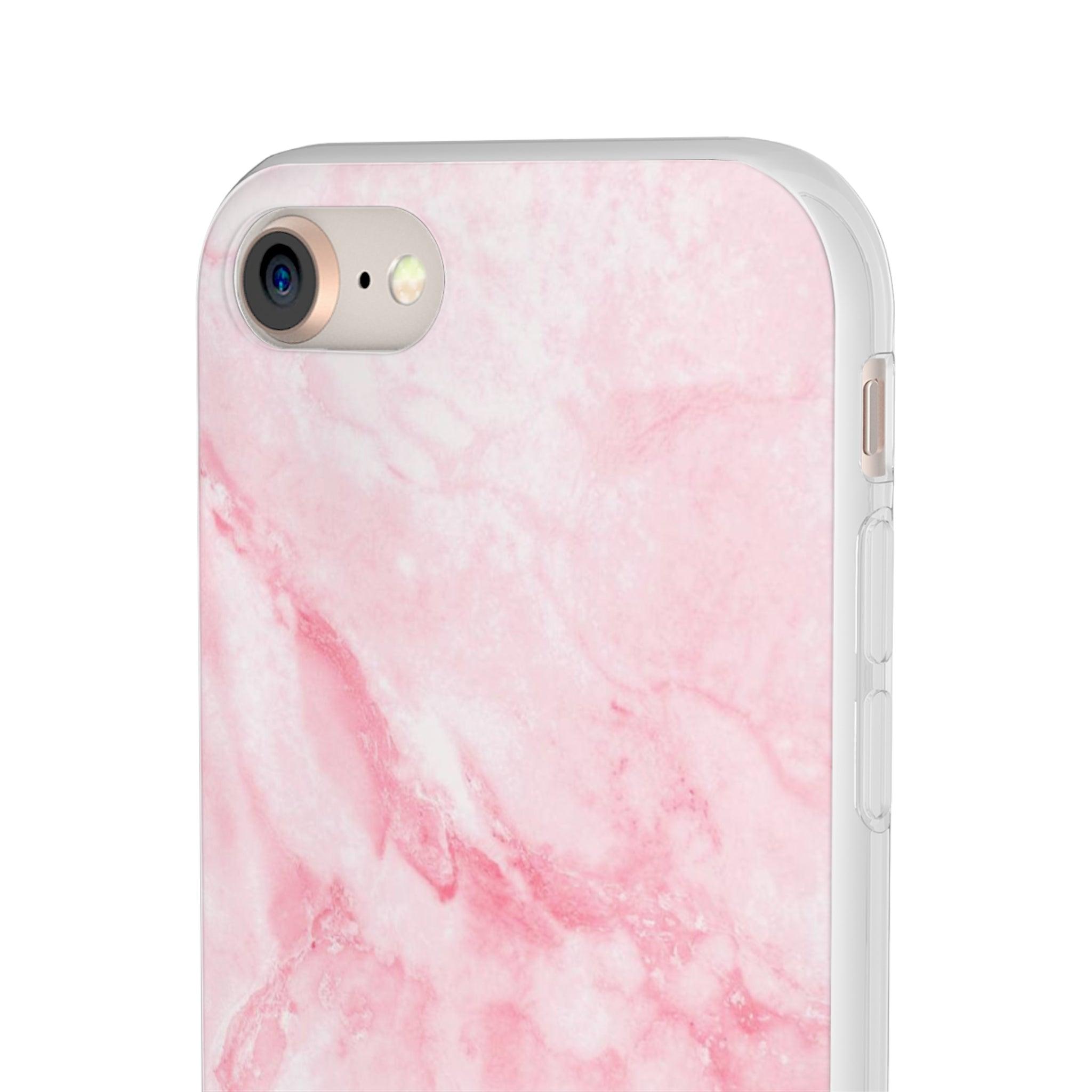 White Pink Marble Slim - PrettyKase