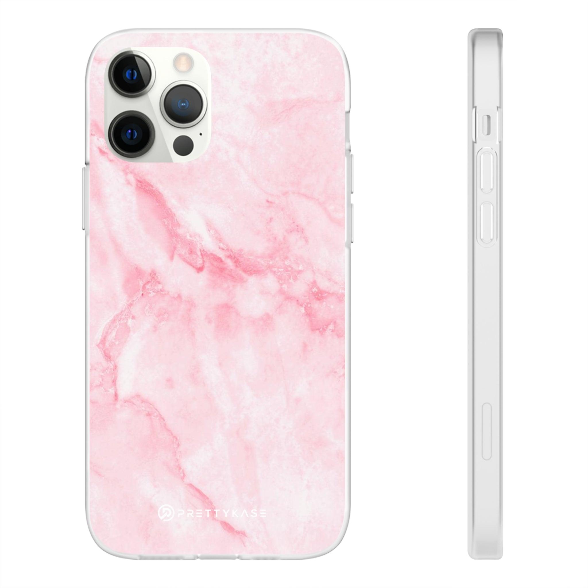 White Pink Marble Slim - PrettyKase