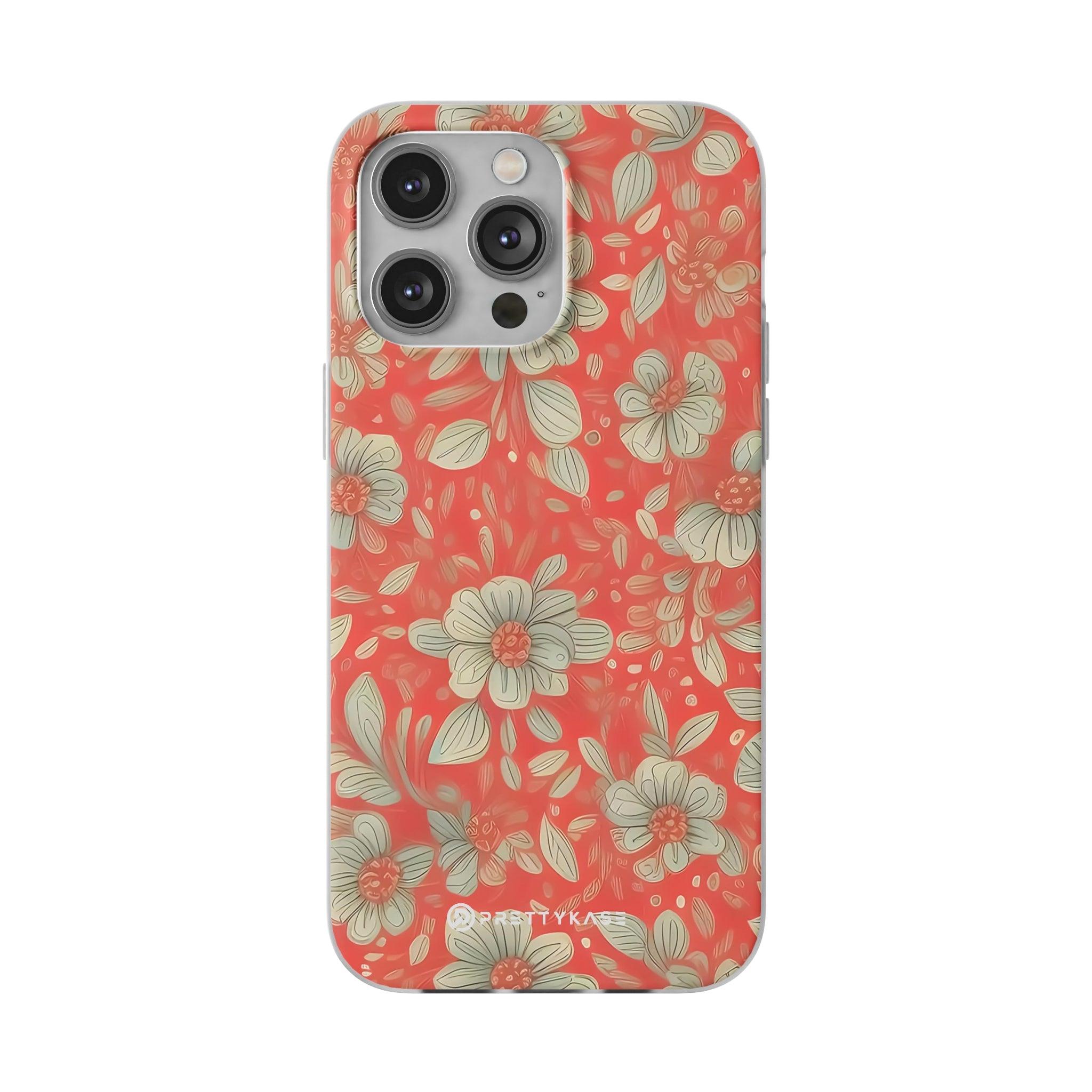 Red Orange Floral Slim - PrettyKase