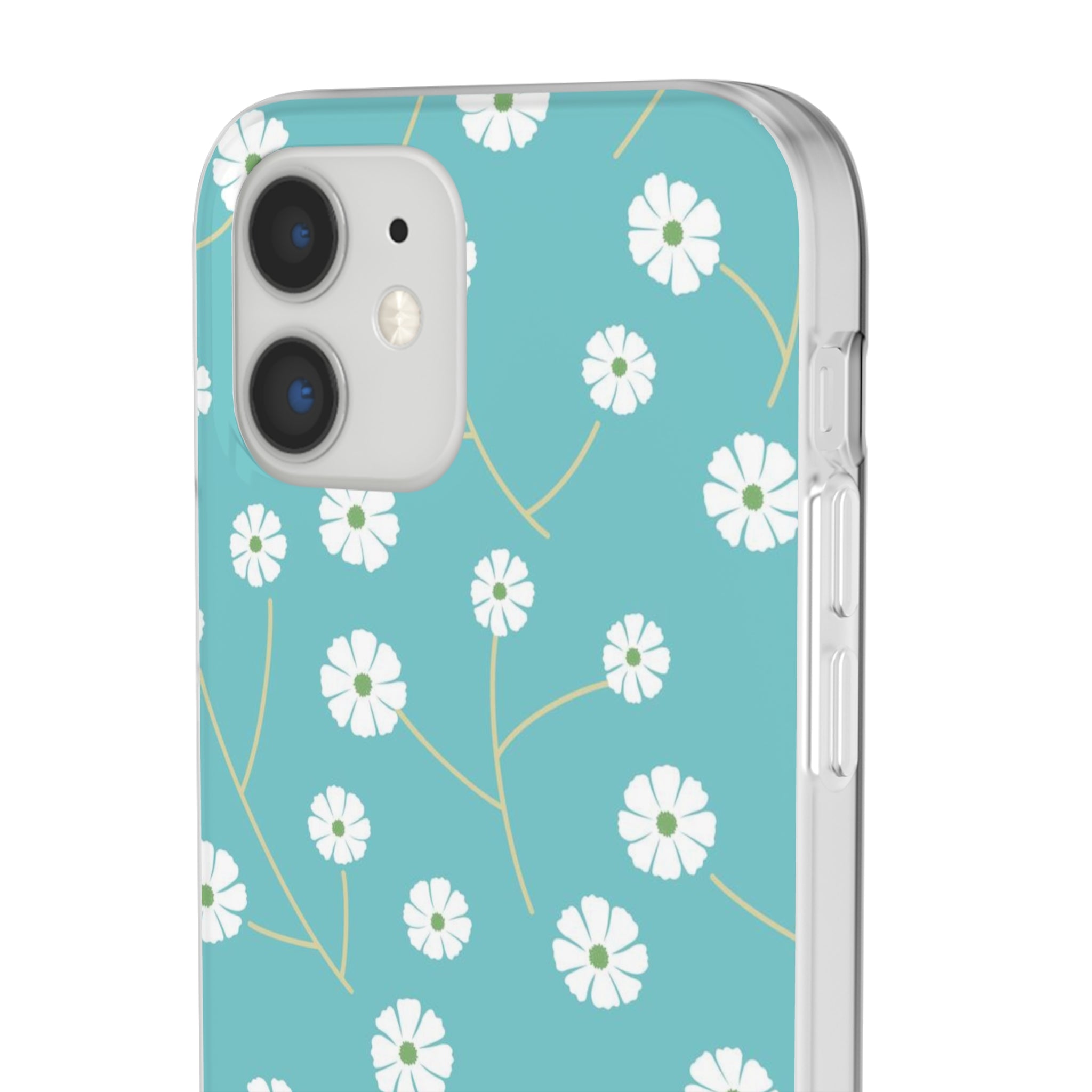 Teal and White Rose Slim