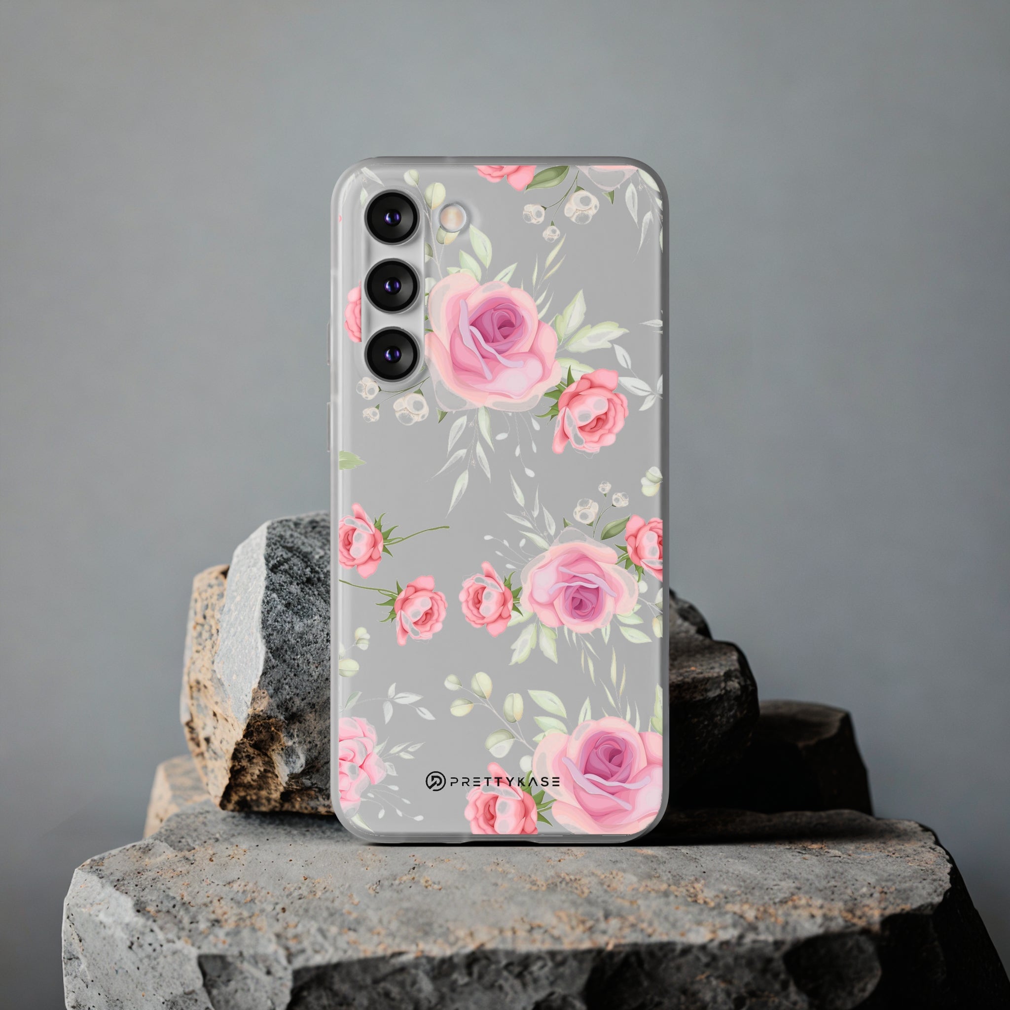 Slim floral blanc et rose