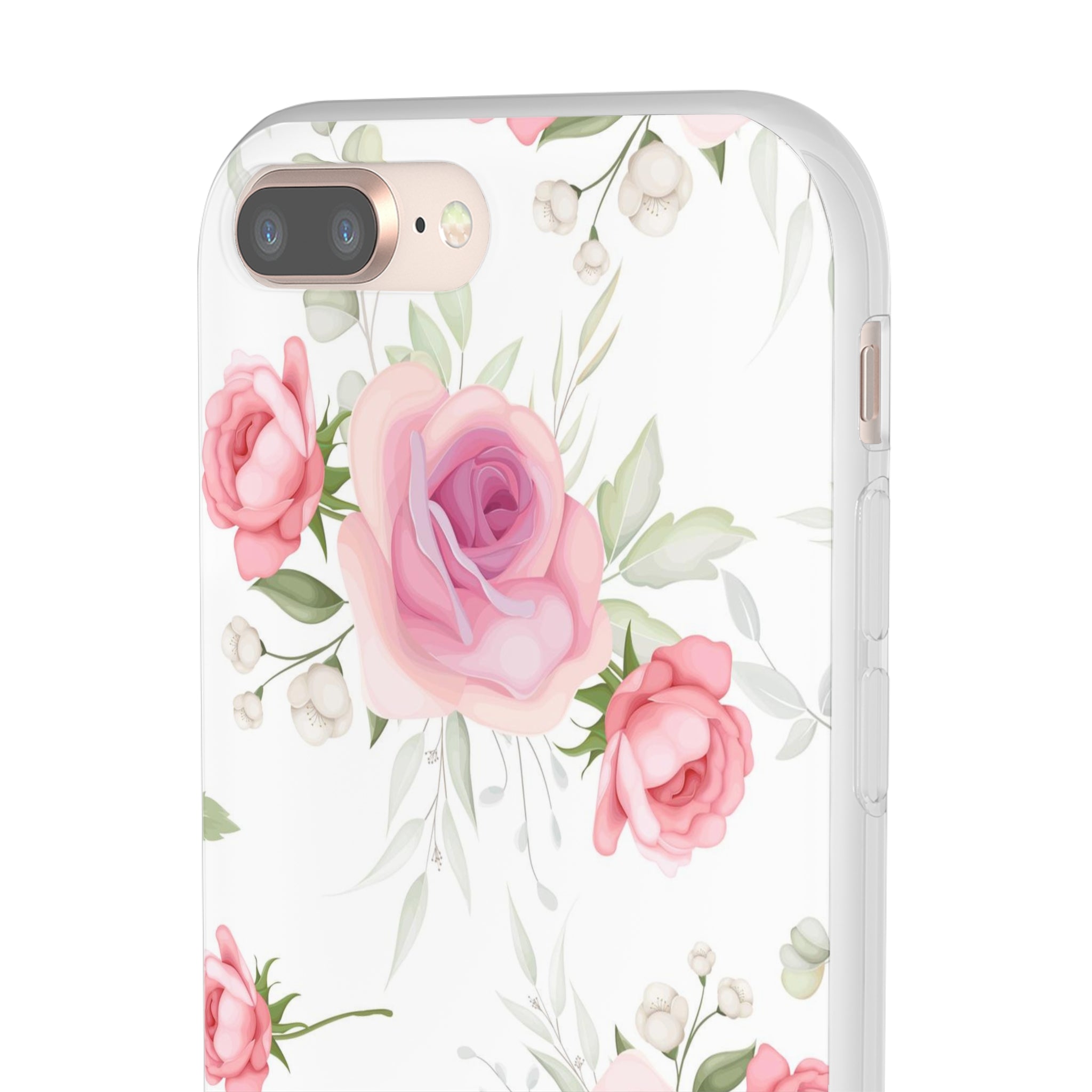 Slim floral blanc et rose