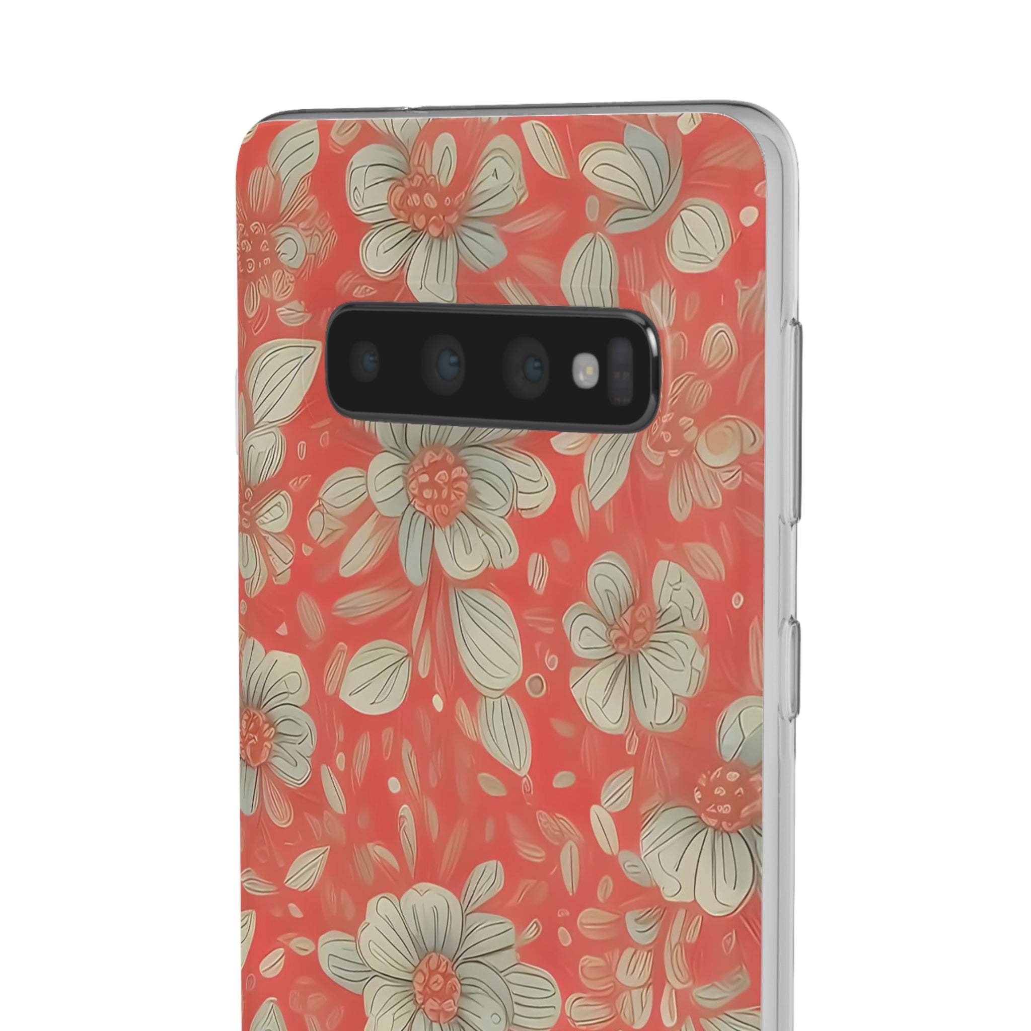 Red Orange Floral Slim