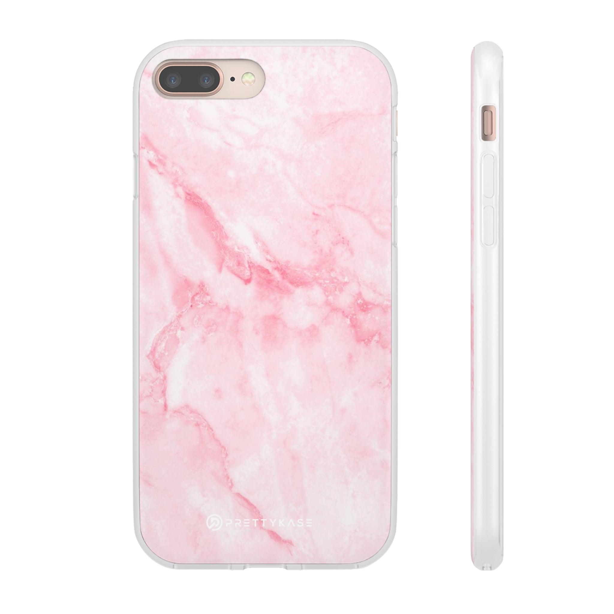 White Pink Marble Slim - PrettyKase