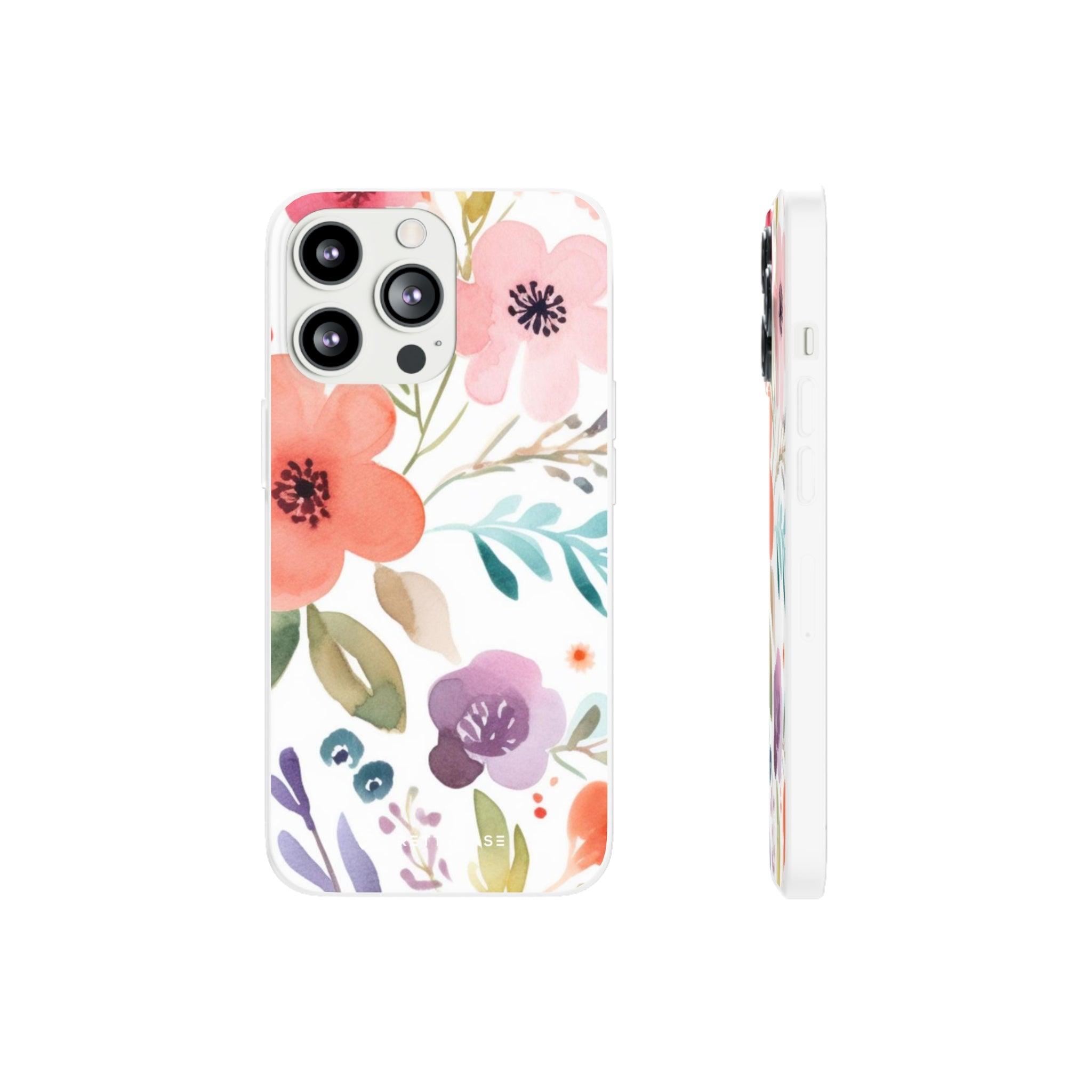 Pink Blue Flower Pattern Slim - PrettyKase