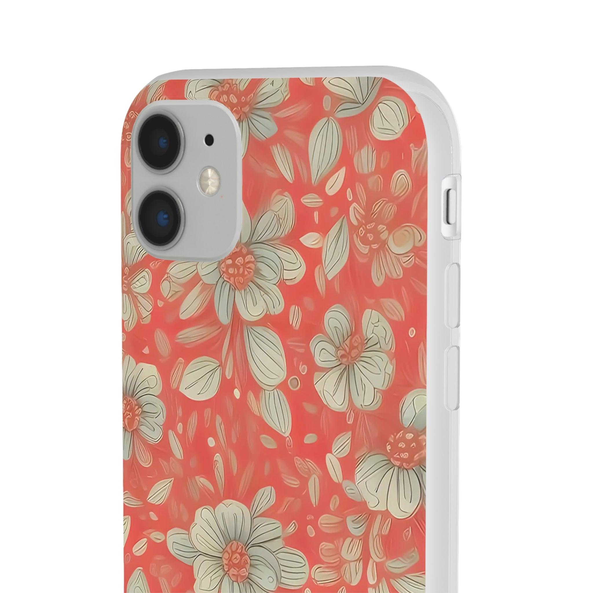 Red Orange Floral Slim - PrettyKase