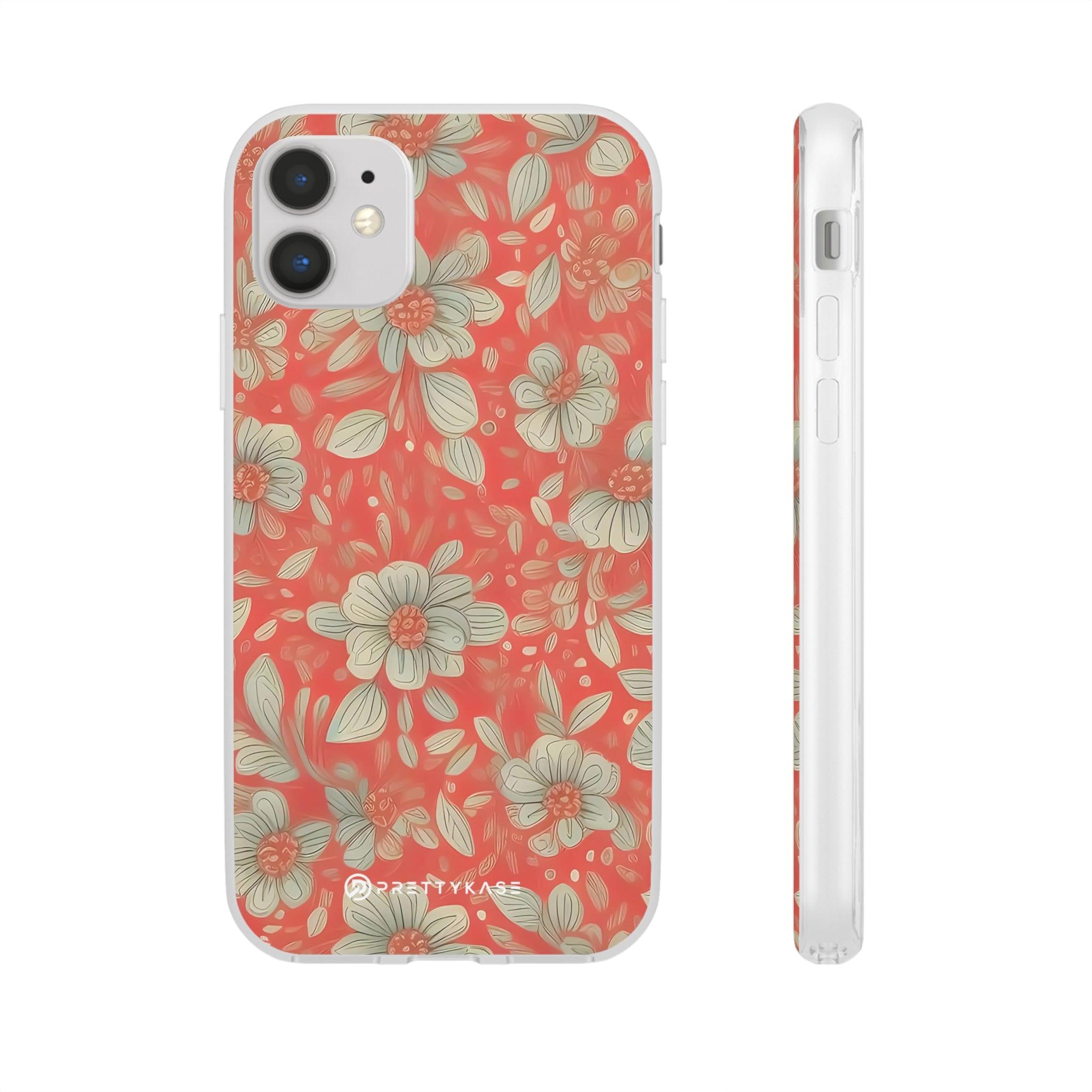 Red Orange Floral Slim - PrettyKase