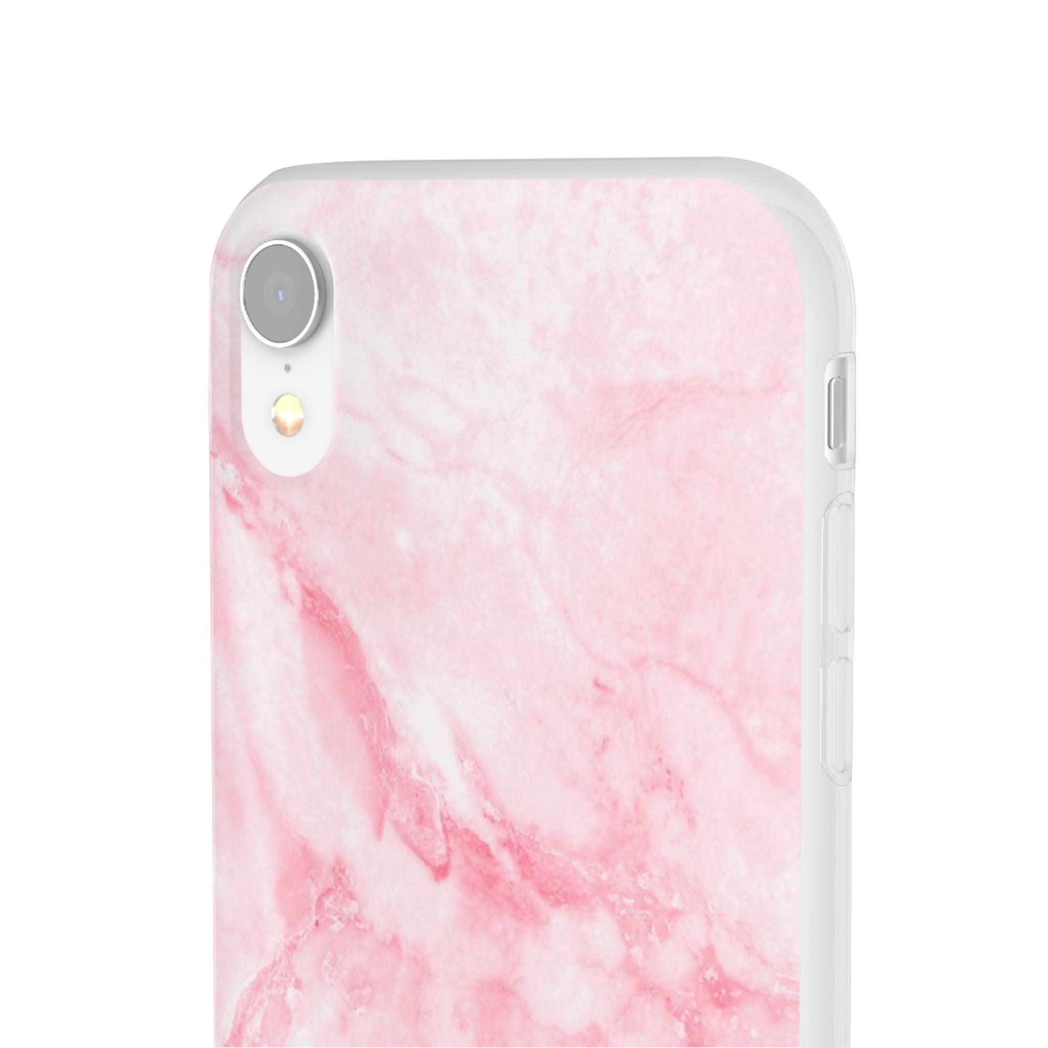 White Pink Marble Slim - PrettyKase