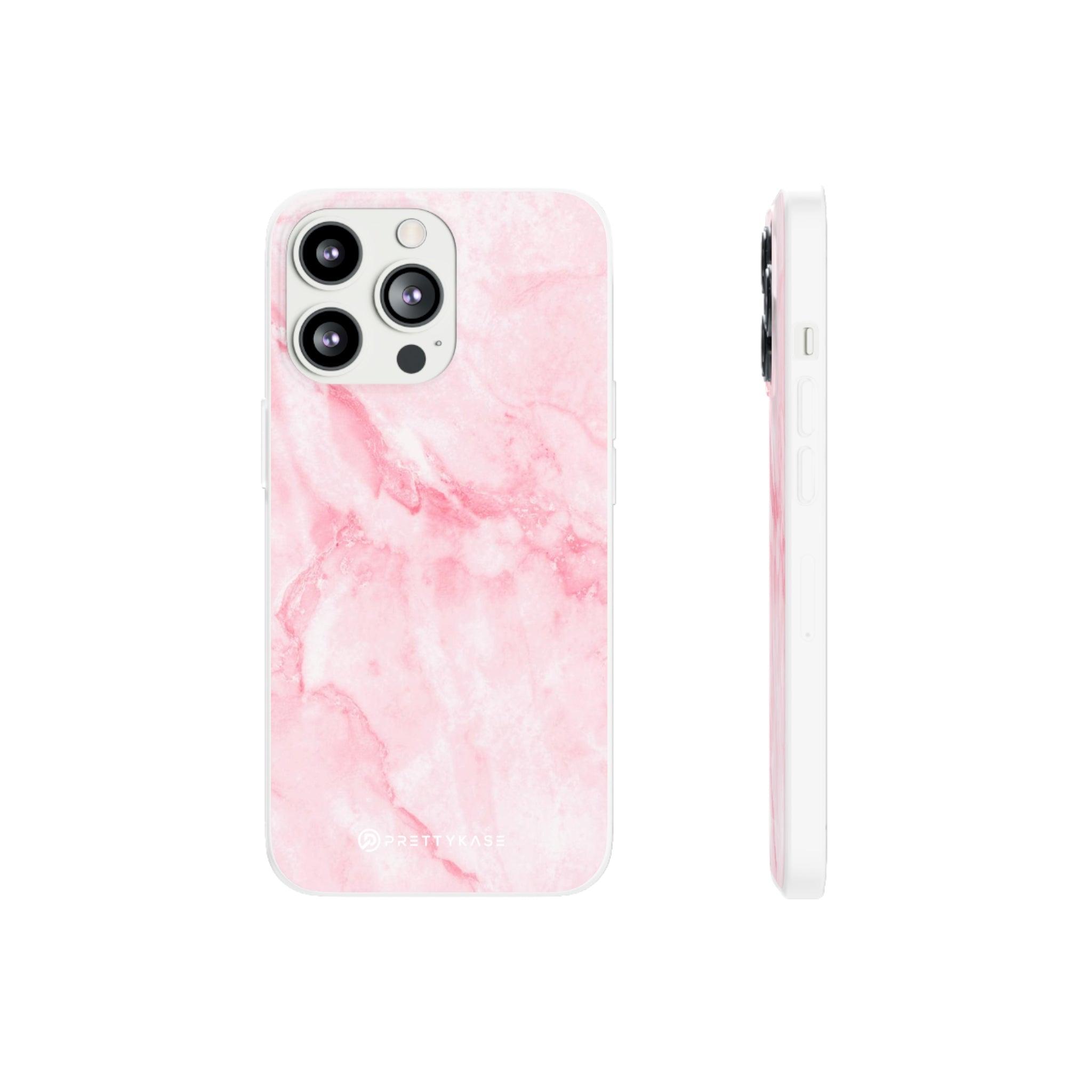 White Pink Marble Slim - PrettyKase