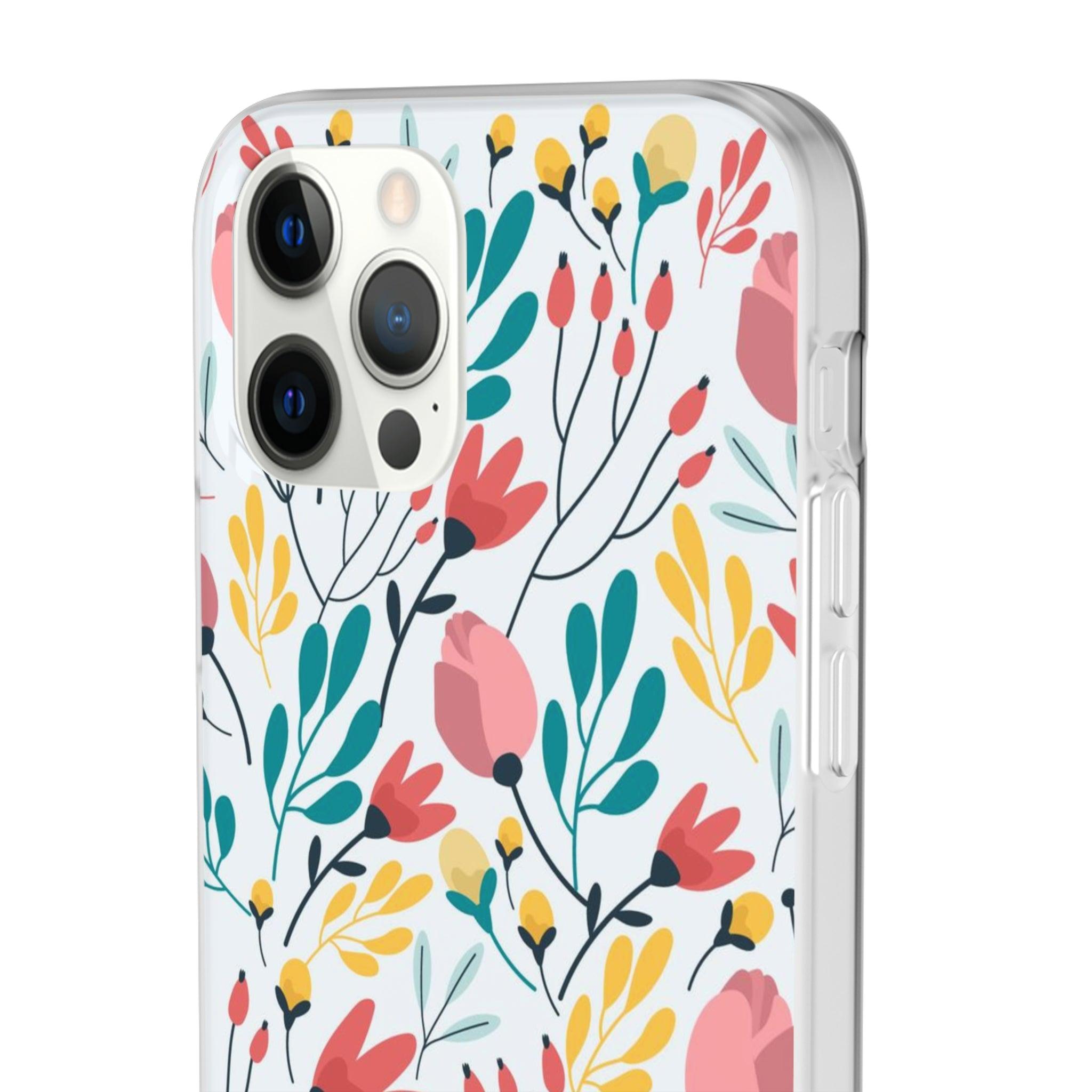 White Colorfull Flower Slim - PrettyKase