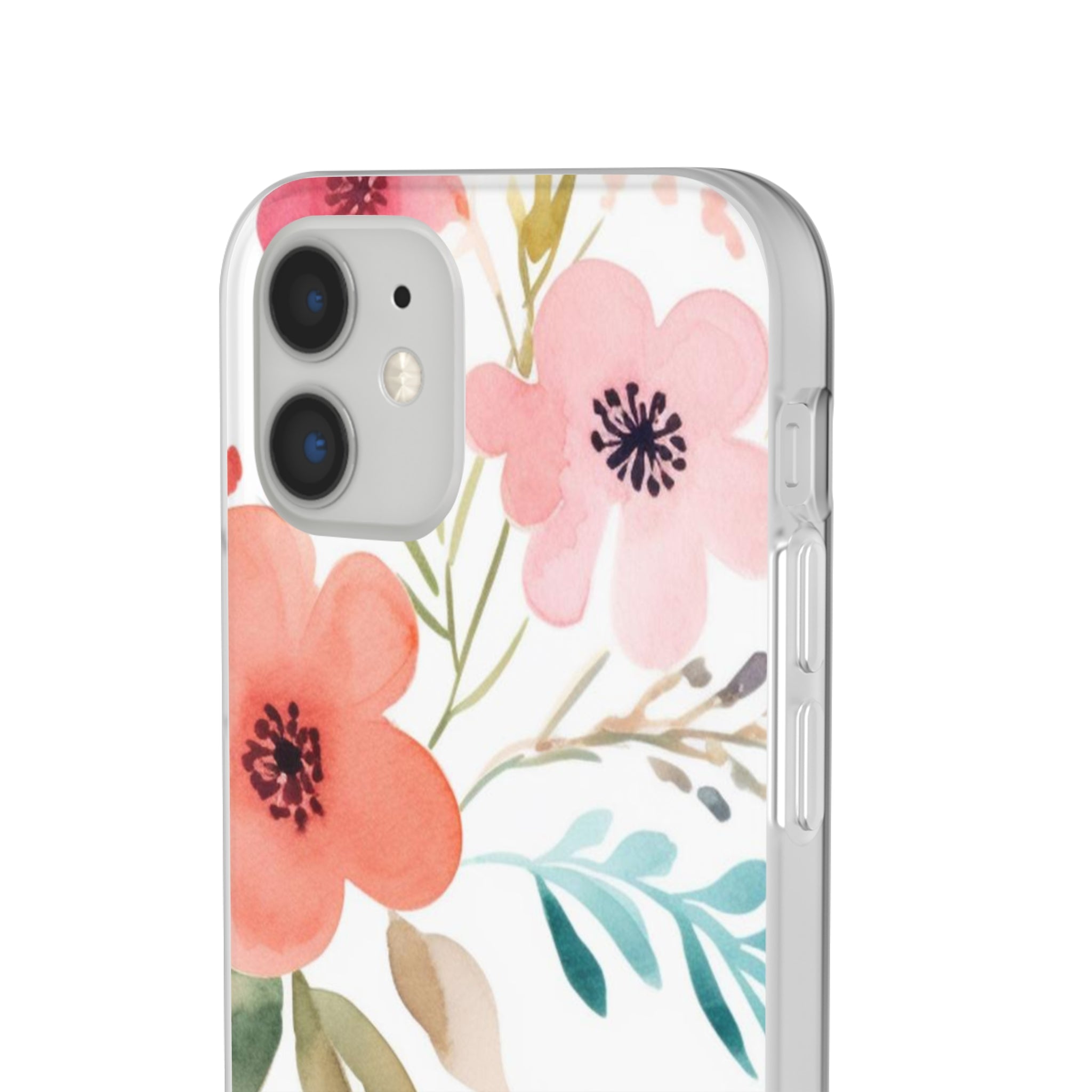 Motif de fleurs bleu rose Slim