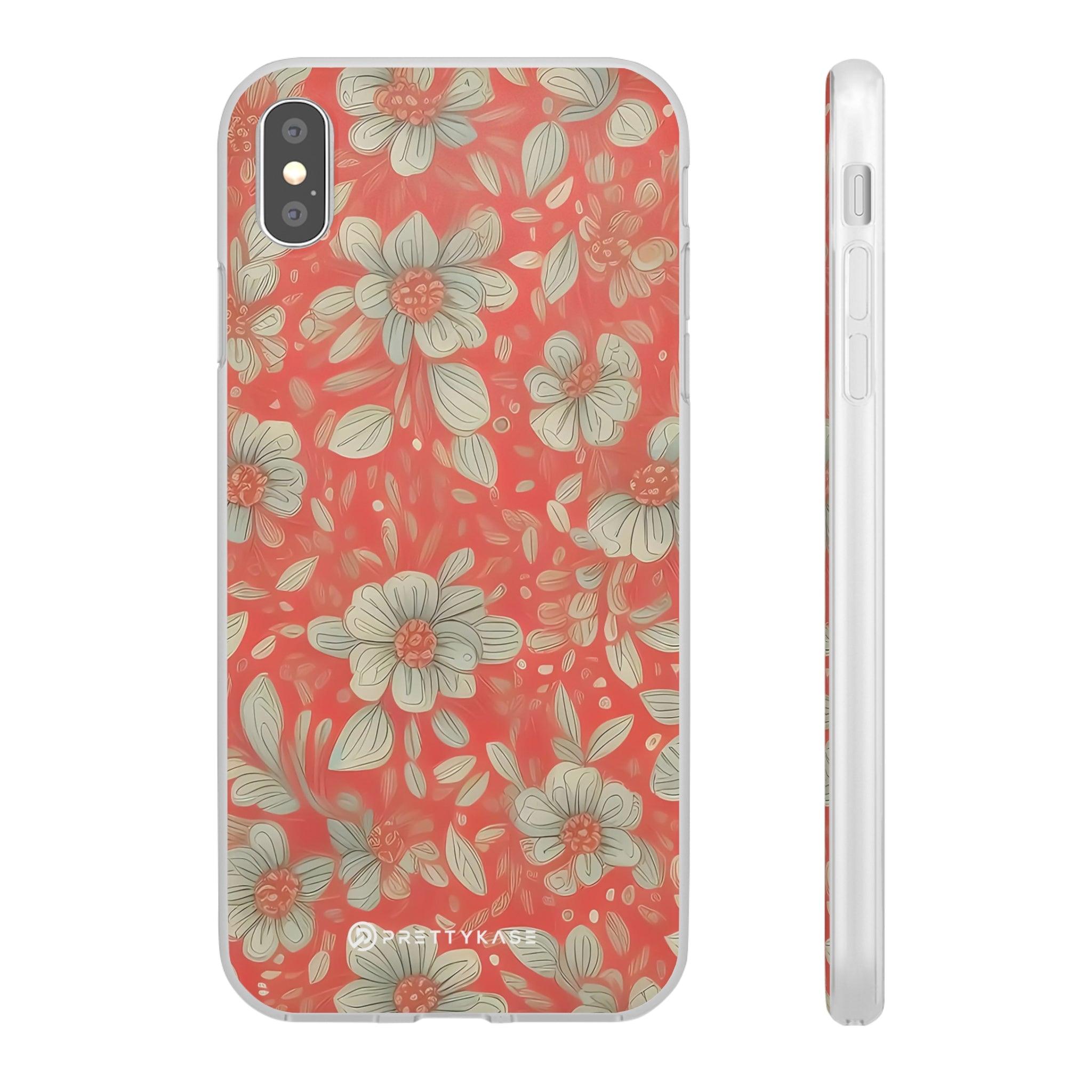 Red Orange Floral Slim - PrettyKase