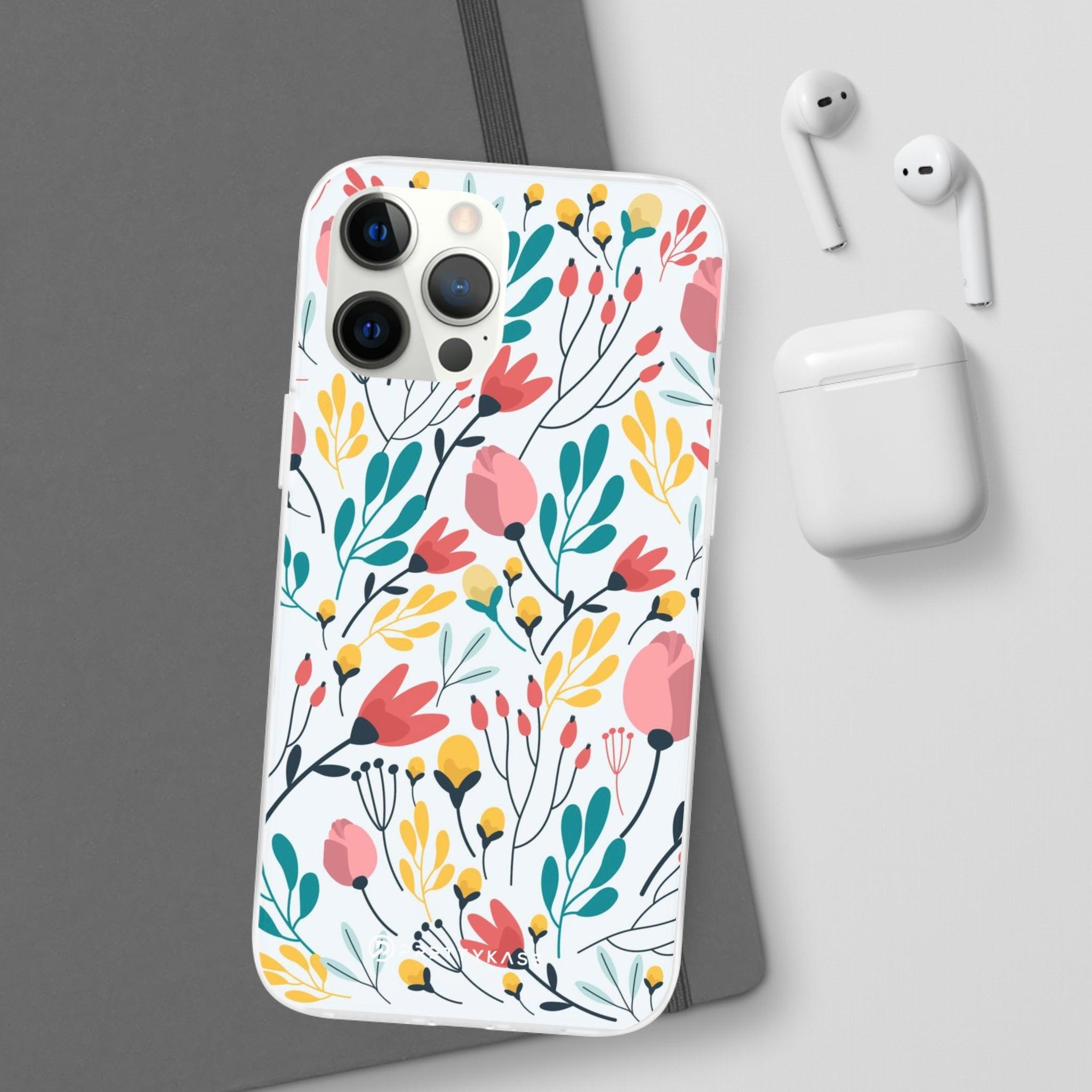 White Colorfull Flower Slim - PrettyKase