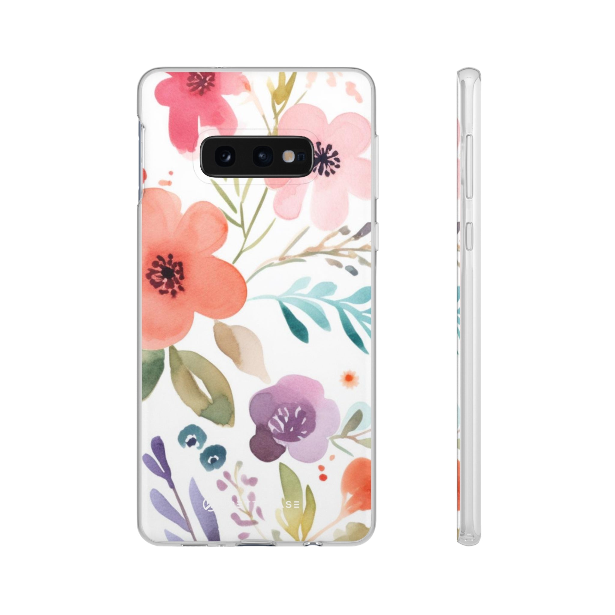 Motif de fleurs bleu rose Slim