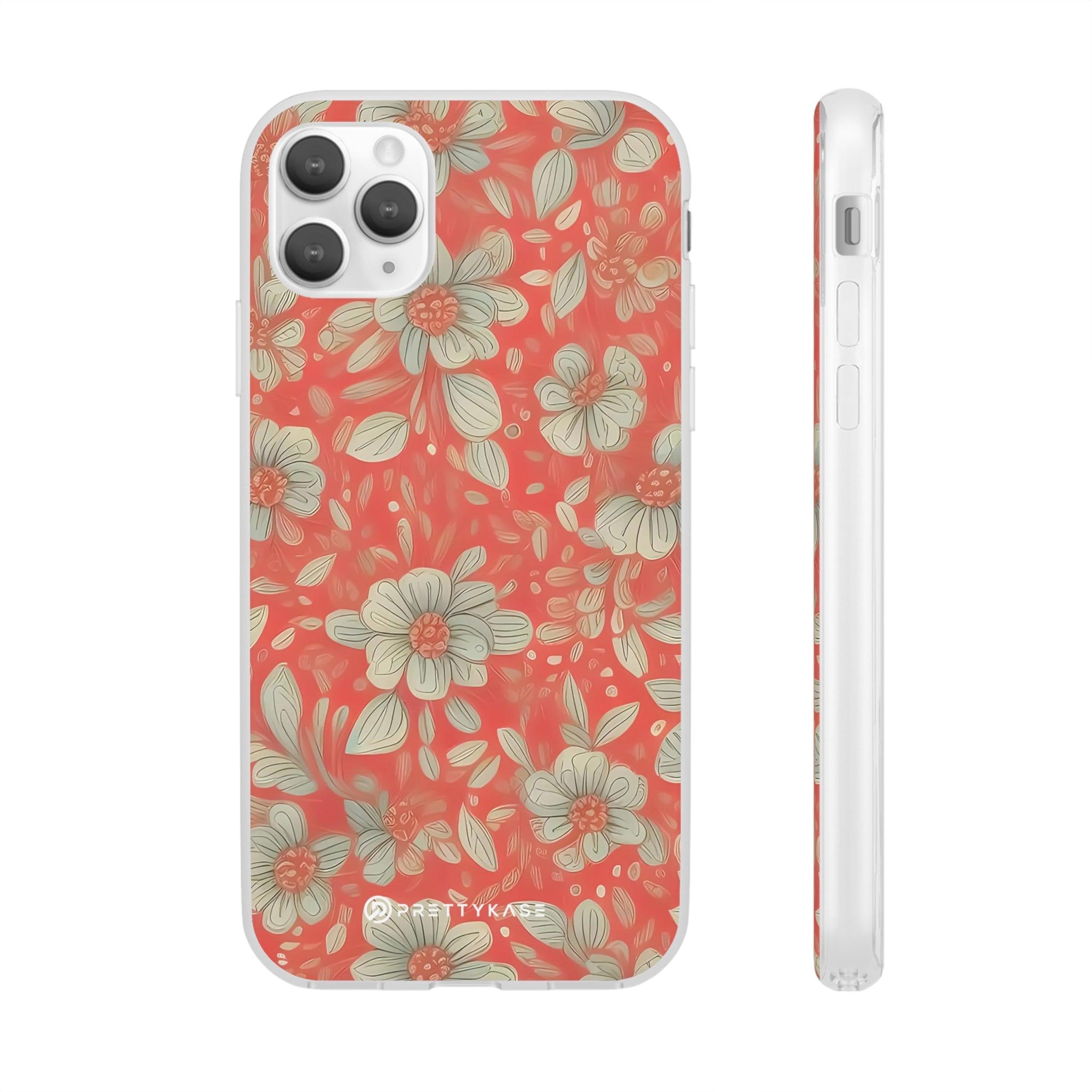 Red Orange Floral Slim - PrettyKase