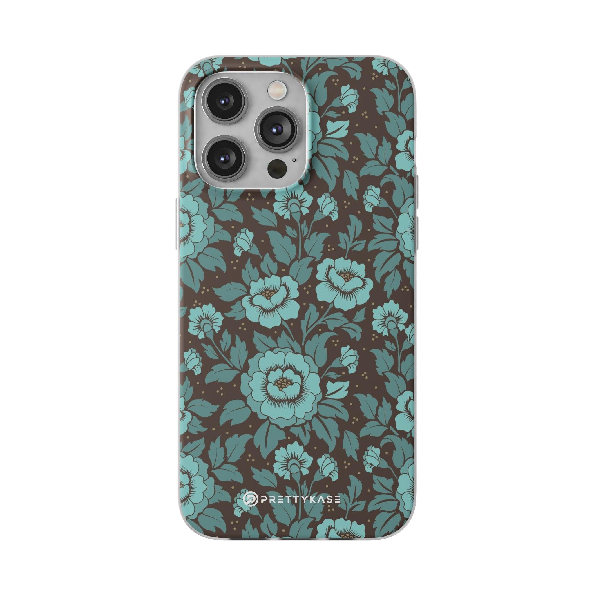 Turquoise floral Slim - PrettyKase